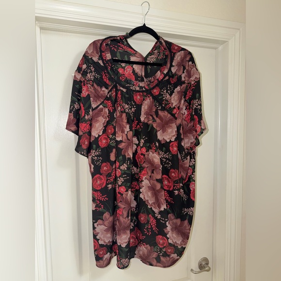 torrid Tops - Torrid Black and Red Floral Blouse